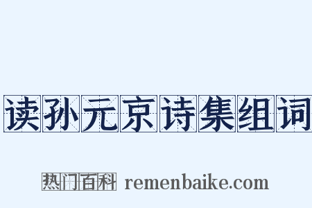 读孙元京诗集组词是什么意思的图片